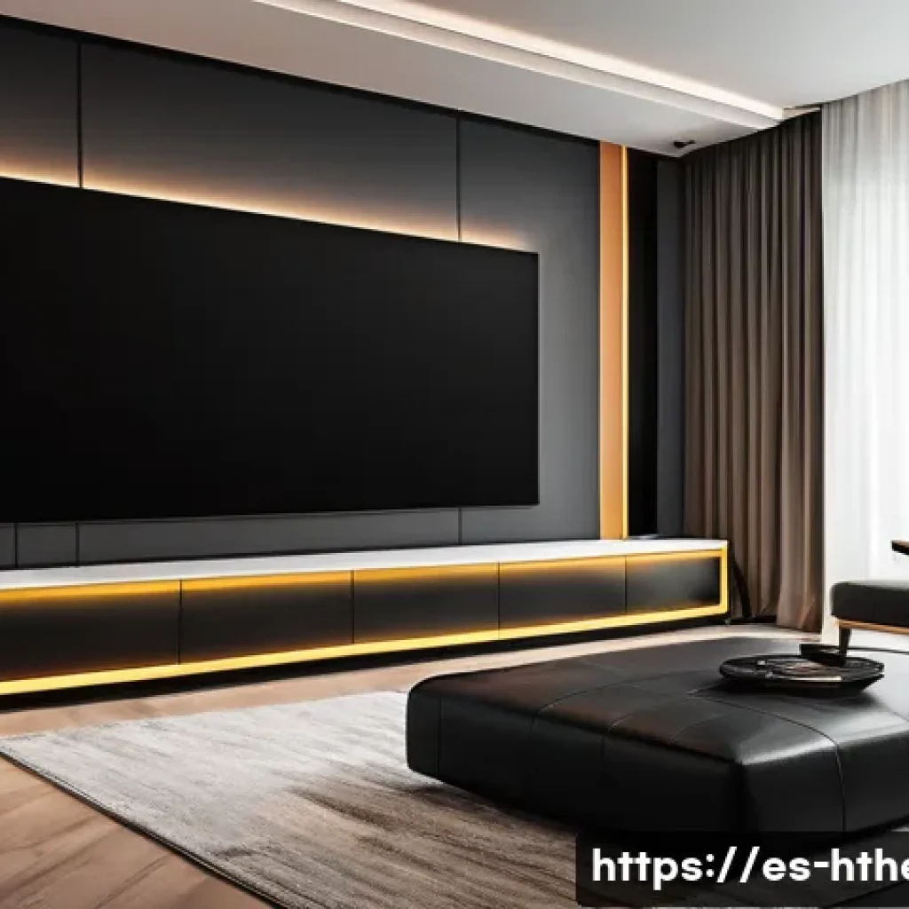 고급형 홈시어터 세트 추천 - A modern high-end home theater room designed for immersive surround sound, featuring strategically p...
