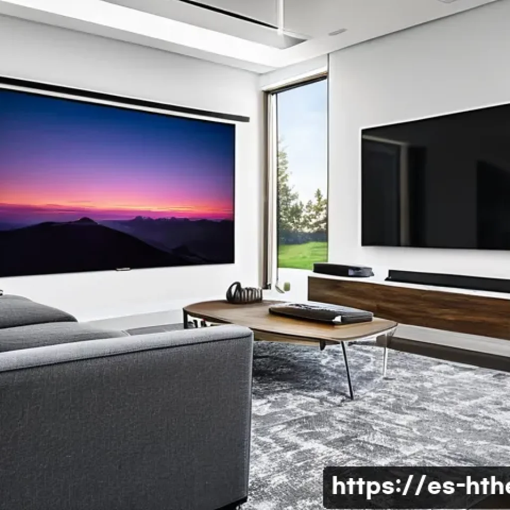 홈시어터 HDMI 2 1 차이점 - A modern living room showcasing a high-end home theater setup optimized for HDMI